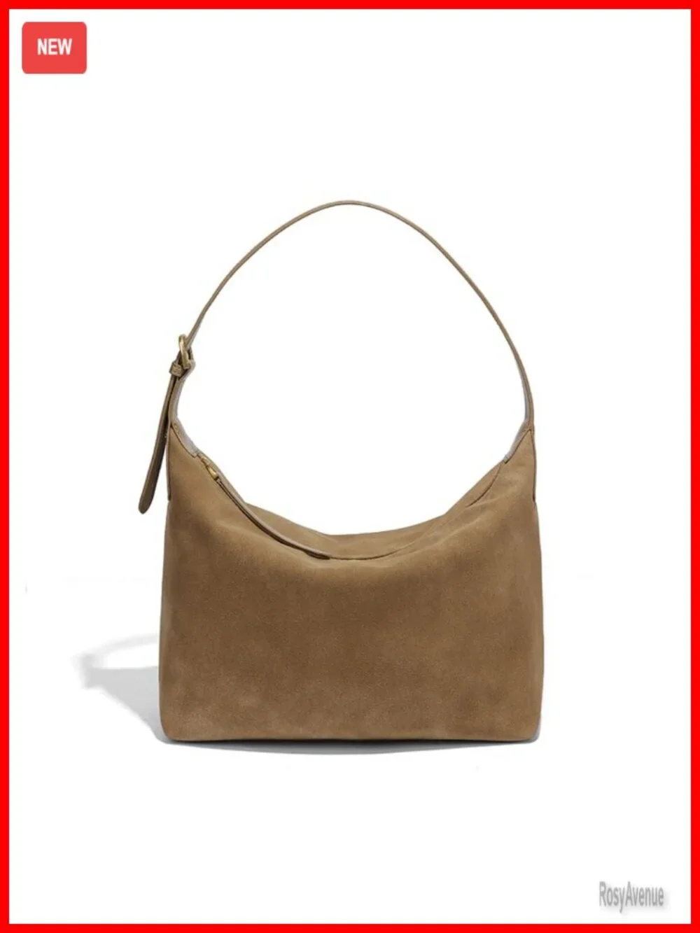 Faux Suede Hobo Bag, Vintage Shoulder Crossbody Purse, 2 Adjustable Straps,